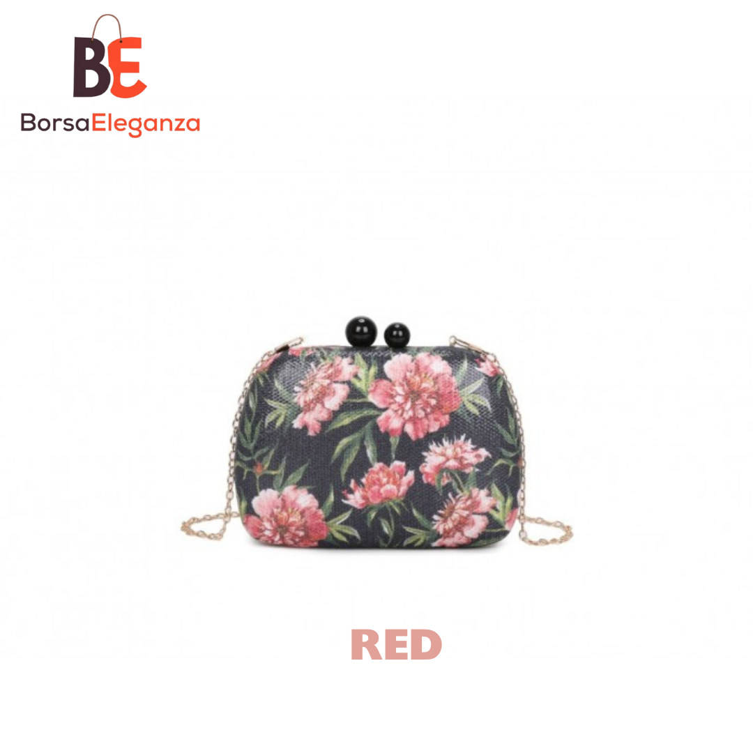 Potri floral print leatherette clutch bag