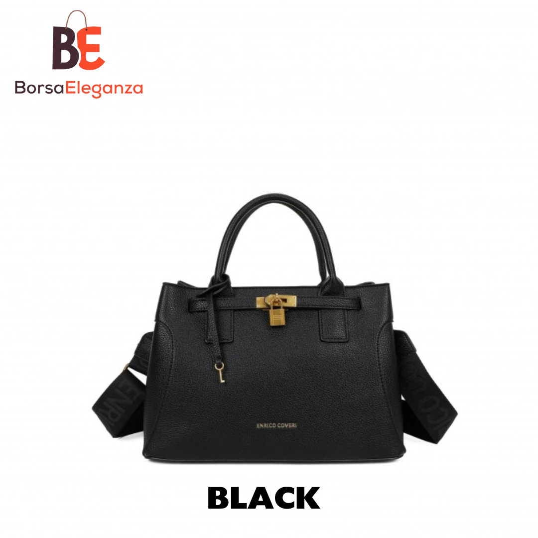 Leatherette handbag with padlock E. Coveri