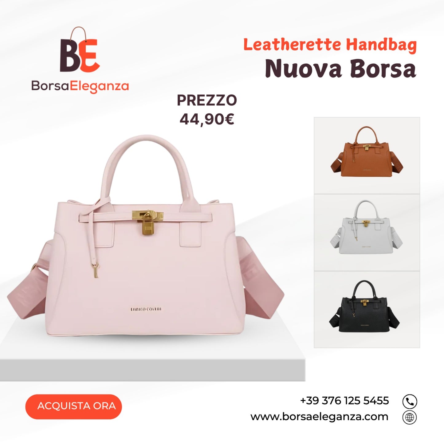 Leatherette handbag with padlock E. Coveri