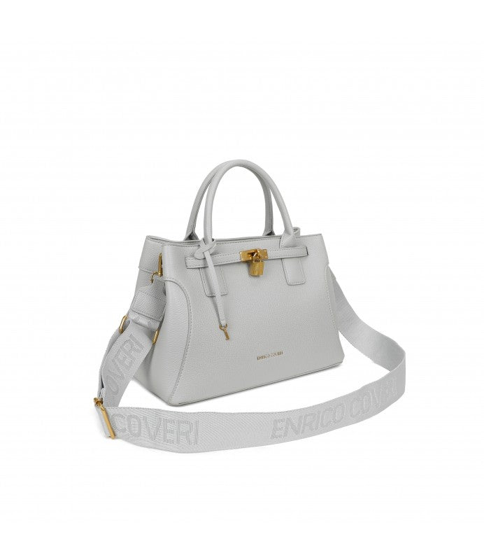 Leatherette handbag with padlock E. Coveri